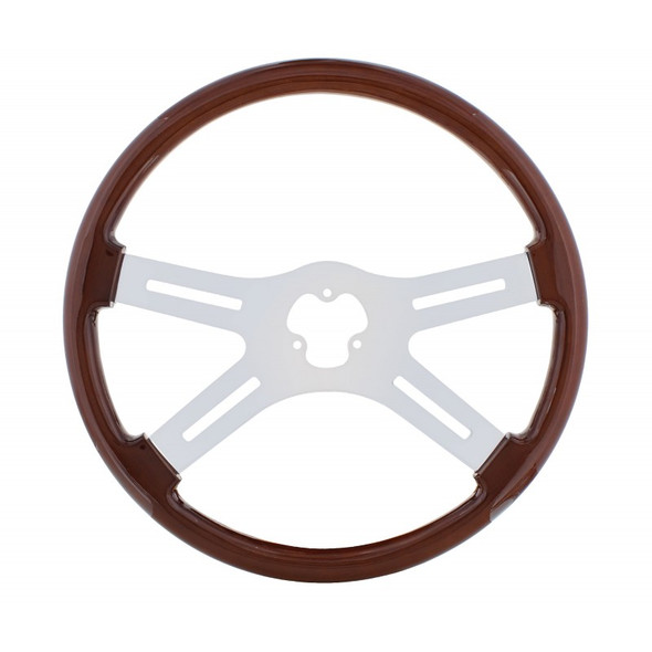 18" Mahogany 4 Chrome Spoke Steering Wheel