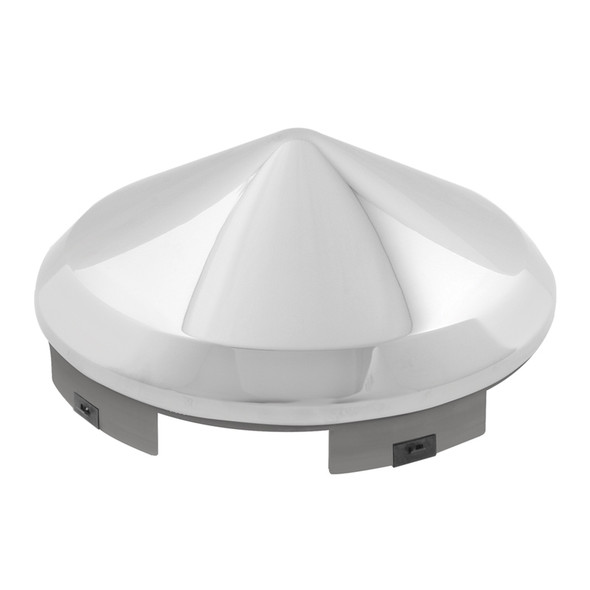 Chrome Plated Cone Shape Universal Front Hub Cap 1" Lip