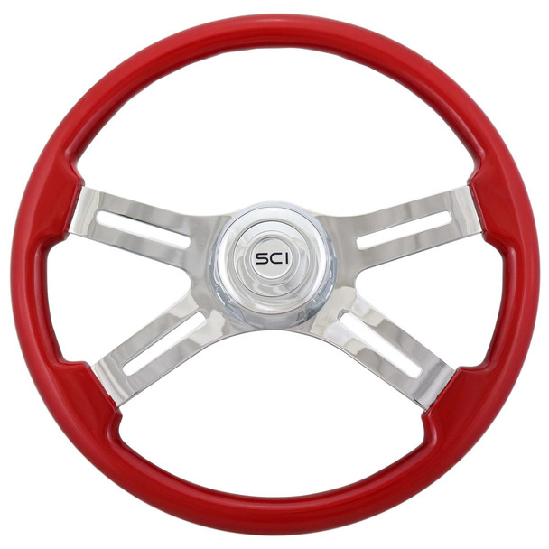 Classic Red 18" Steering Wheel