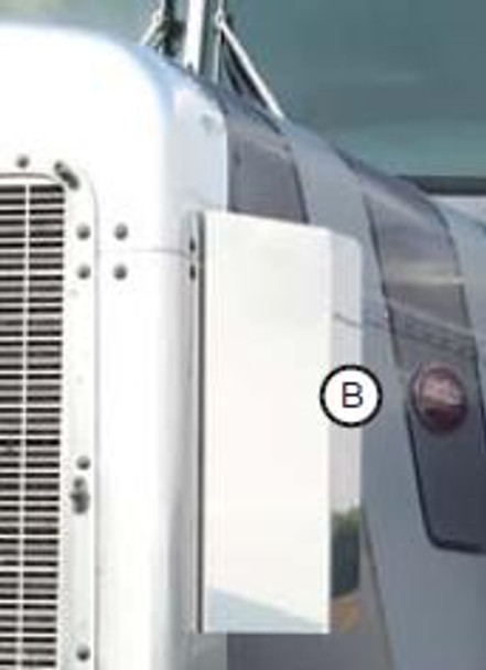 Peterbilt 359 Side Grill Deflectors With Square Bottom 15.8" Tall By RoadWorks
