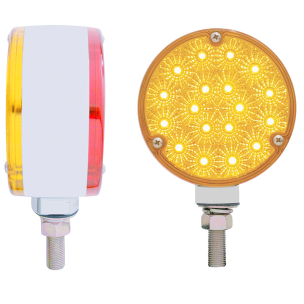 36 LED Double Face Turn Signal Light With Reflector - Amber/Red Lens