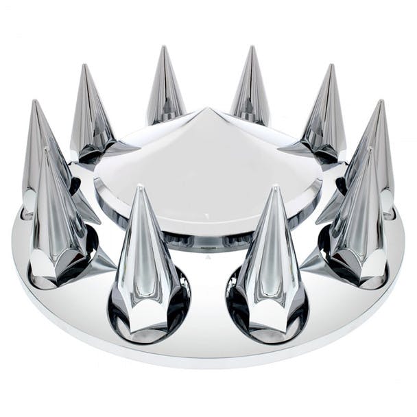 Chrome Front Axle Cover With Pointed Removable Hubcap