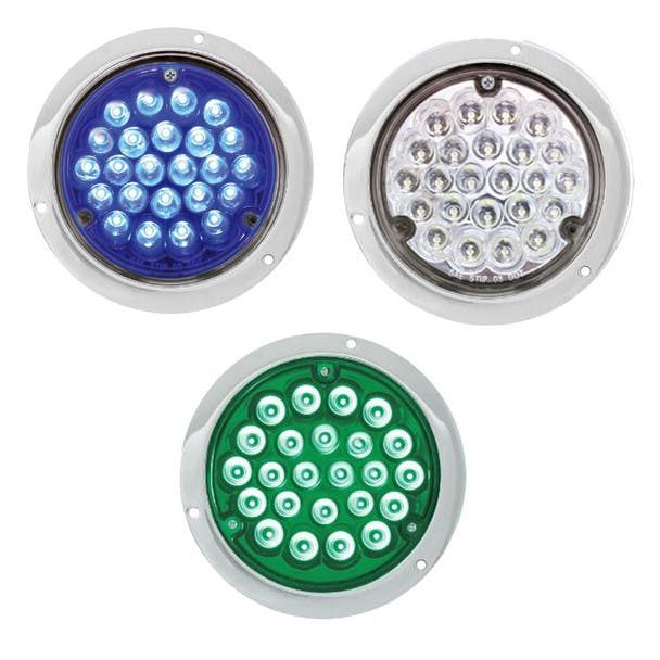 Blue Green and white 4 Inch Pearl 24 LED Lights