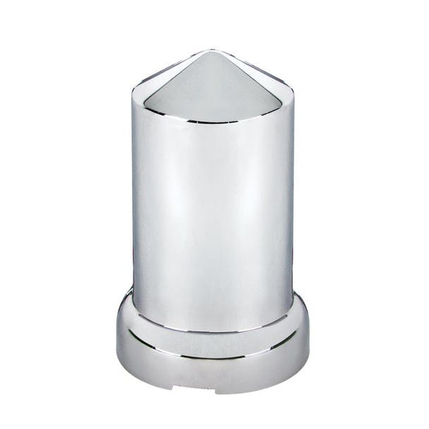 Chrome Plastic 33mm Push On Pointed Nut Cover With Flange