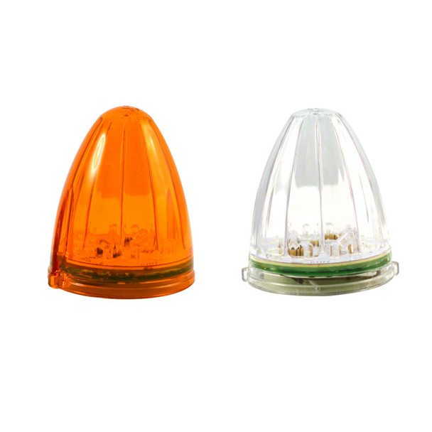Two Torpedo 19 Amber LED Cab Lights with Amber and Clear Lenses