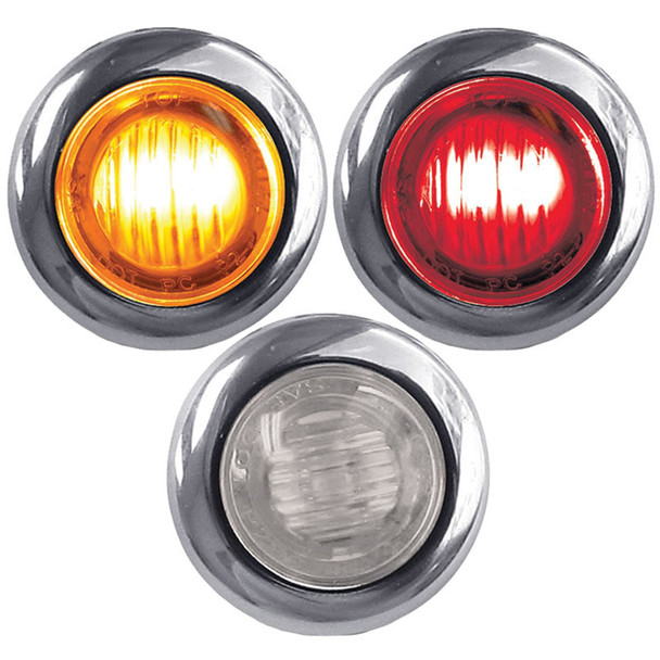 Mini Button Amber, Clear Amber, Red, Clear Red LED Marker Light