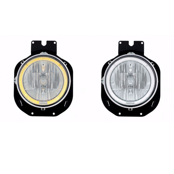 Freightliner Century Headlight with Amber LED Halo Ring Multi Option