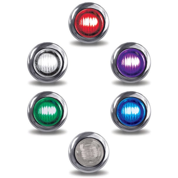 3/4" Mini Button Dual Revolution Red LED Marker Light All Options