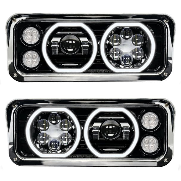 Kenworth W900 LED Projector Headlight Assembly With Black Finish