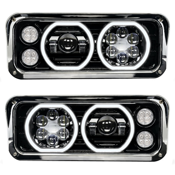 LED Projector Headlight Assembly With Black Finish