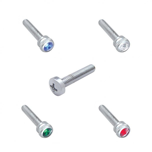Kenworth 2002 Chrome Dash Screws With Colored Diamond - All Styles