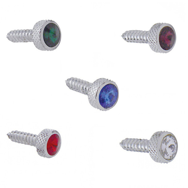 Kenworth Chrome Upper Dash Screws With Colored Diamond - All Styles