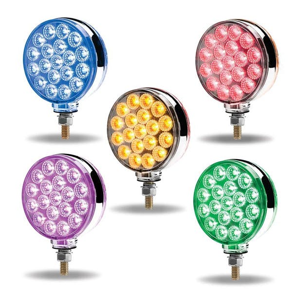 Round Double-Faced Dual Revolution LEDs with Reflector (Color Options)