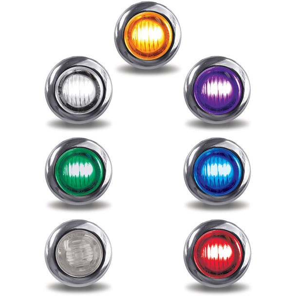 Mini Button Dual Revolution Marker Light Clear Lens All Options