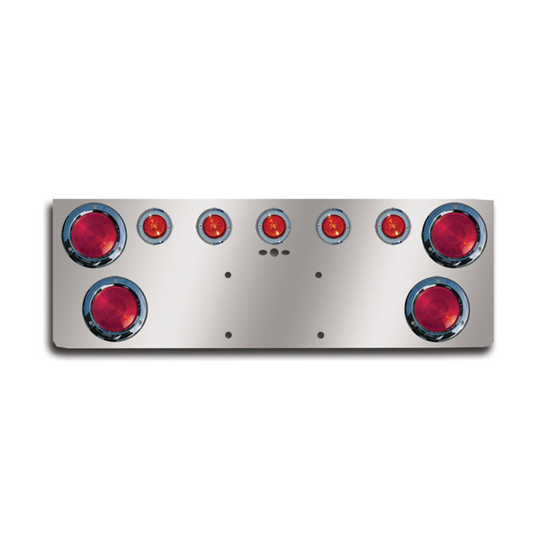 12" Rear Center Panel With Round Lights With License Plate Holes