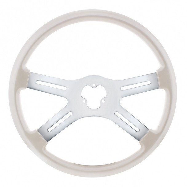 18" Vibrant Pearl White 4 Spoke Steering Wheel