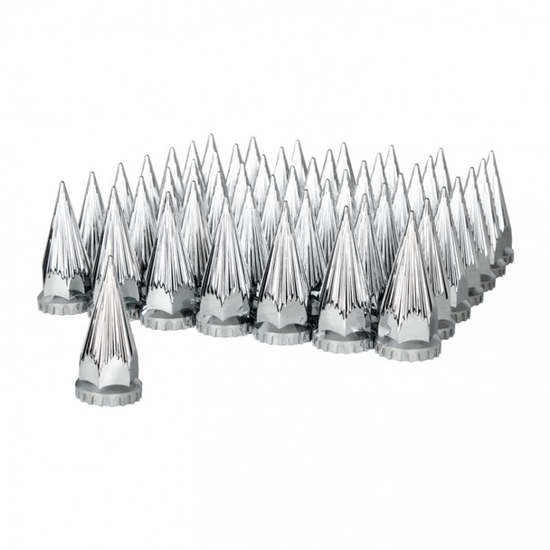60 Pack Of Chrome 33mm Thread On Razor Nut Covers with Flange