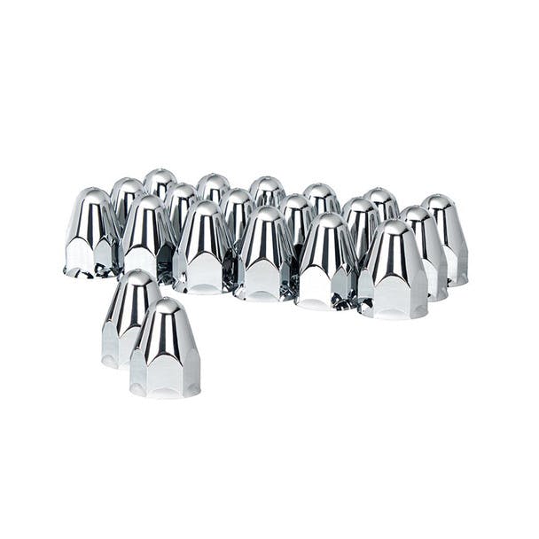 20 Pack of Chrome 1 1/2" Push On Slotted Bullet Nut Cover 