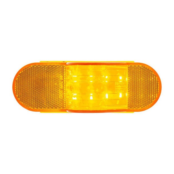 8 Amber SMD LED Mid Trailer Turn Signal Light Top Down View On