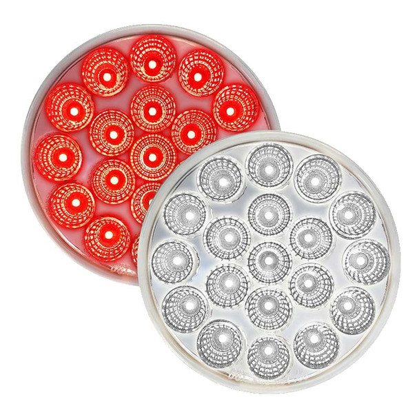 4" Round 19 LED Red White Dual Color STT And Back Up Light - Default