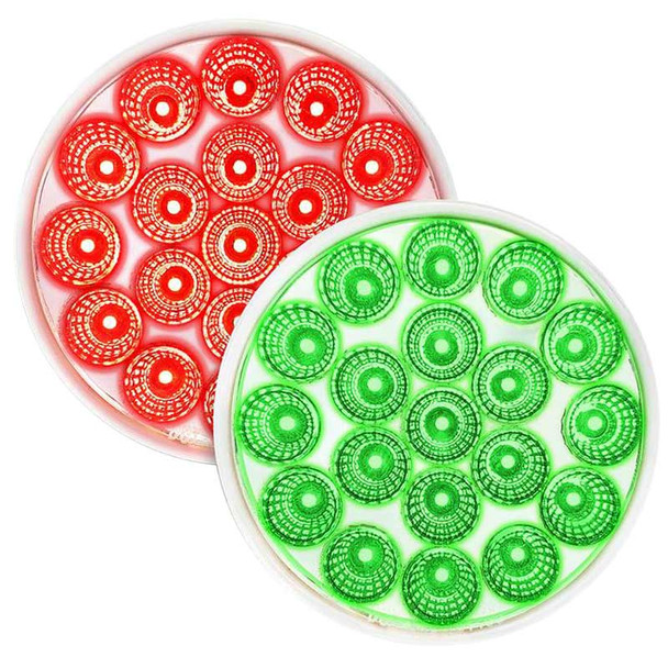 4" Round 19 LED Dual Color Red STT And Green Marker Light - Default