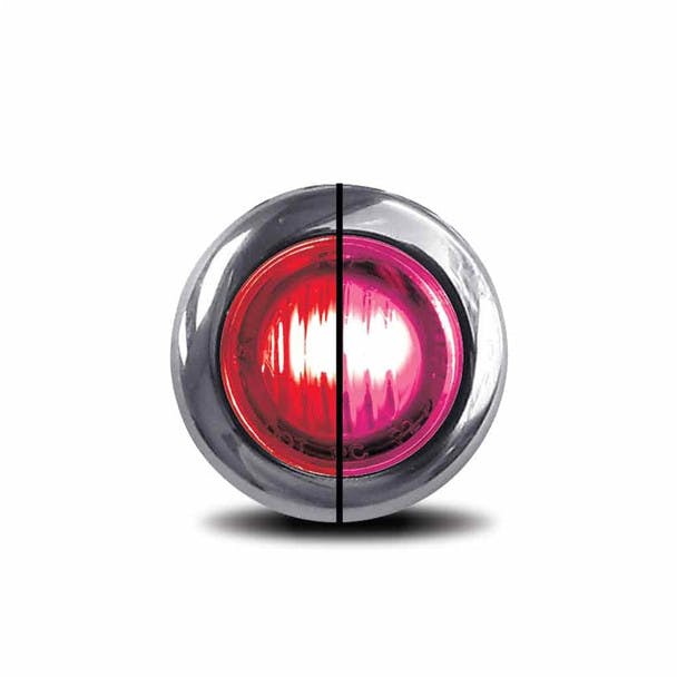 3/4" Mini Button Dual Revolution Red & Pink LED Marker Light - Default