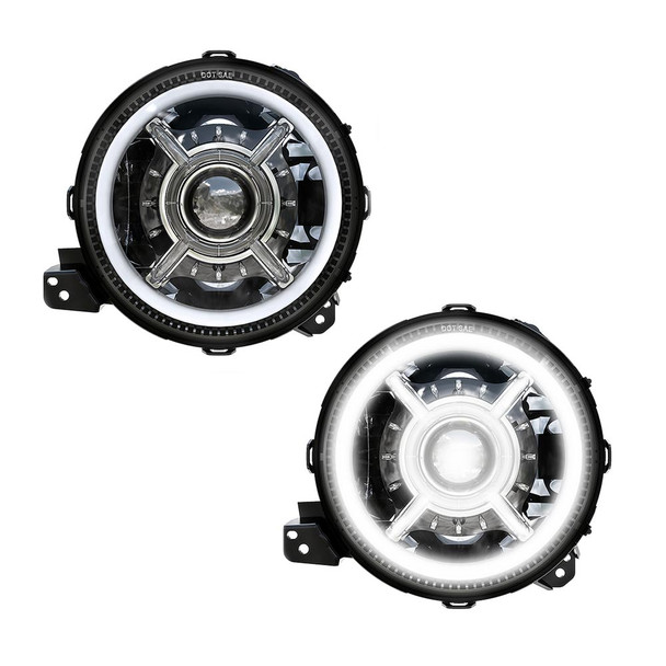 9" Round JL Series Black LED Headlight 10