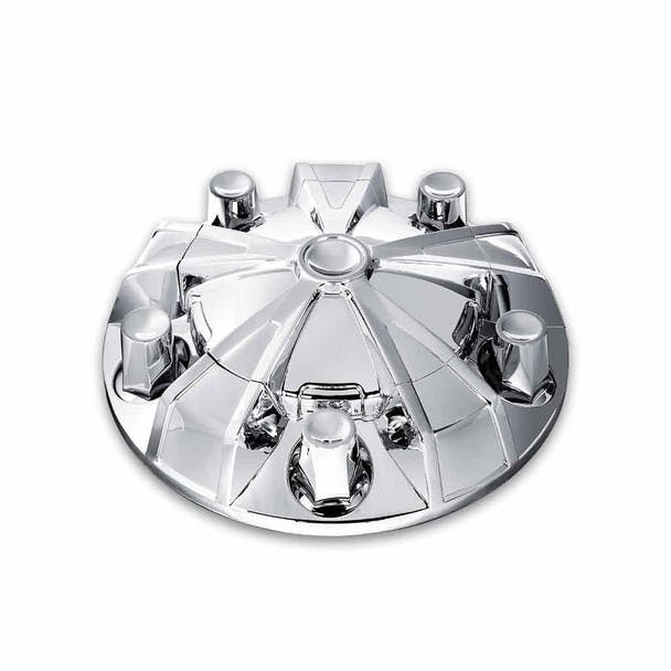 Chrome Front Mag Wheel Axle Cover With 33mm Threaded Lug Nut Covers - Main