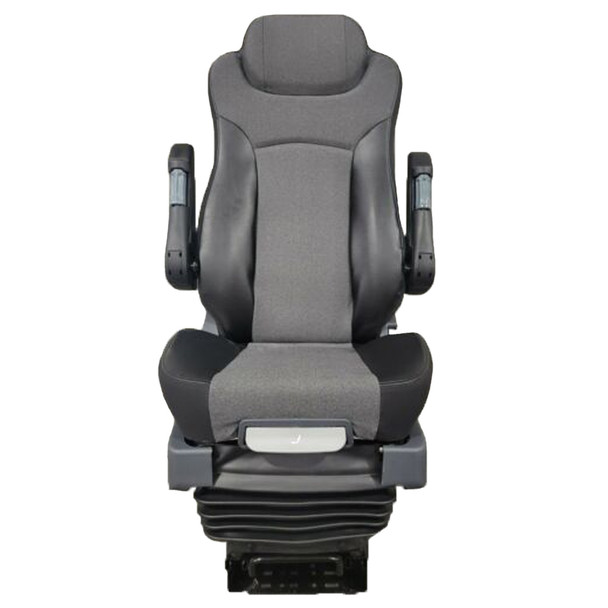 Prime TC200 Series Air Ride Suspension Grey Cloth & Black Leather Truck Seat With Arm Rests - Default