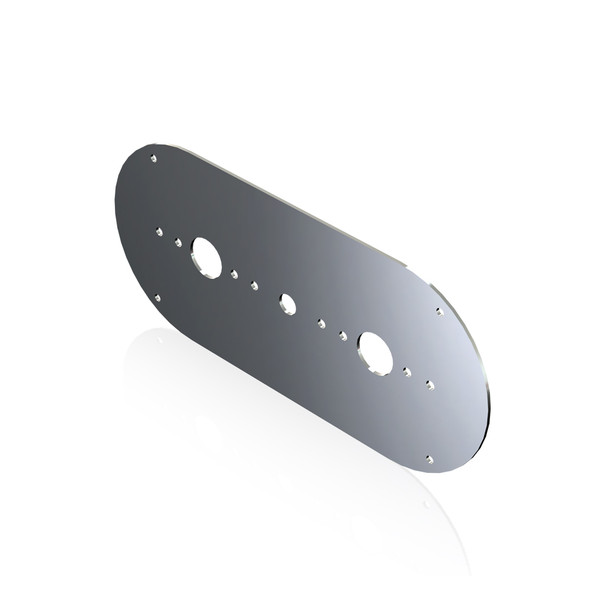 Peterbilt Stainless Steel Dual Watermelon Sleeper Dome Light Plate With Switch Hole By RoadWorks - Default