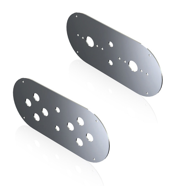 Peterbilt Kenworth Stainless Steel Watermelon Above Door Dome Light Plate With Switch Holes By RoadWorks - Default