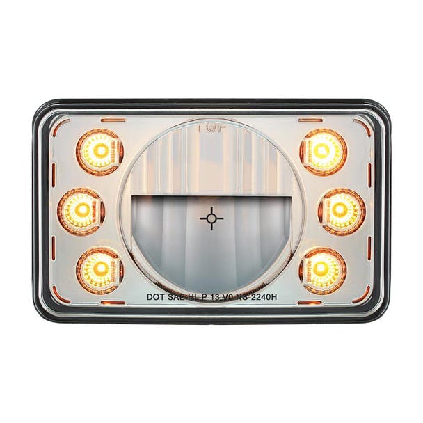 4" X 6" ULTRALIT LED High Beam Headlight With Dual Function Position Lights - Default ON