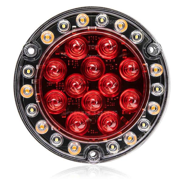 30 LED 5.5" Hybrid Combination Round Stop Turn Tail & Back Up Warning Light By Maxxima - Off
