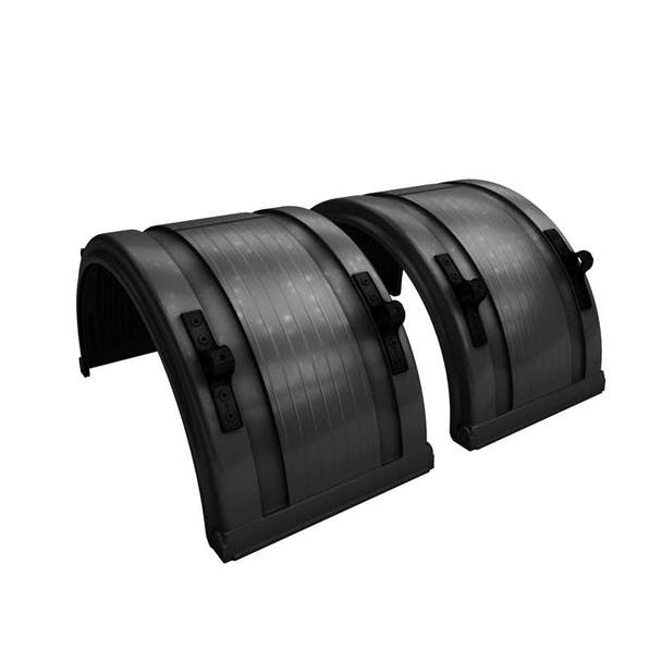 Black Spray Master Poly Truck Fenders For 22.5" Or 24.5" Wheels