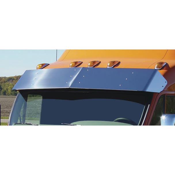 Peterbilt 387 587 Sleeper Truck 20" Drop Visor On Orange Truck