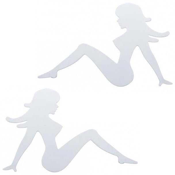 Chrome Trucker Mudflap Girl Logo Cutouts
