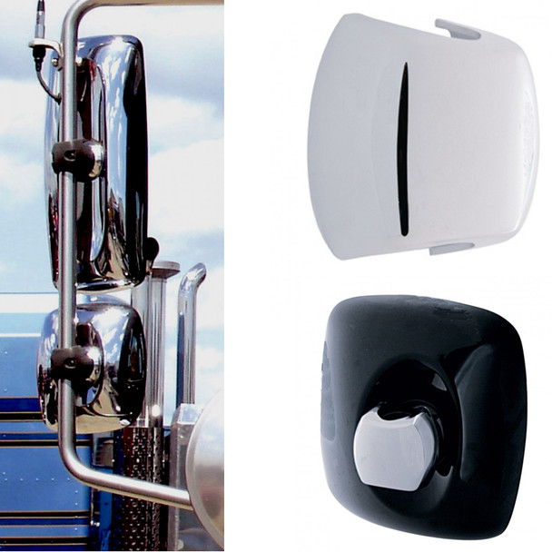 Freightliner Chrome Mirror Post Clamp Cover Multiple Views