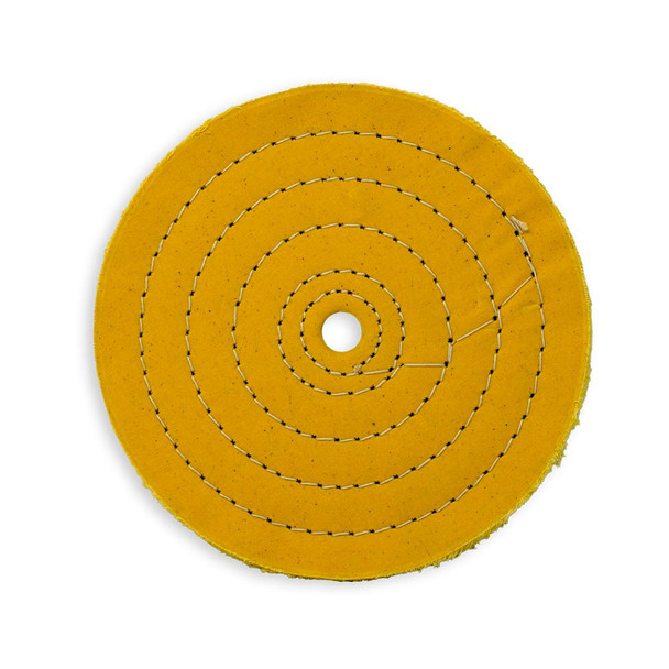 Zephyr Yellow Cotton 60ply Medium Heavy Cut Buffing Wheel 8" Diameter Flat