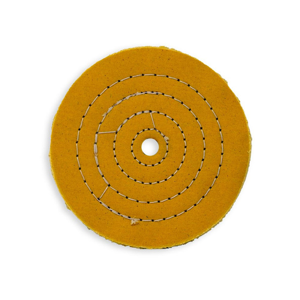 Zephyr Yellow Treated Muslin 30ply 86/80 Light Medium Cut Buffing Wheel Flat