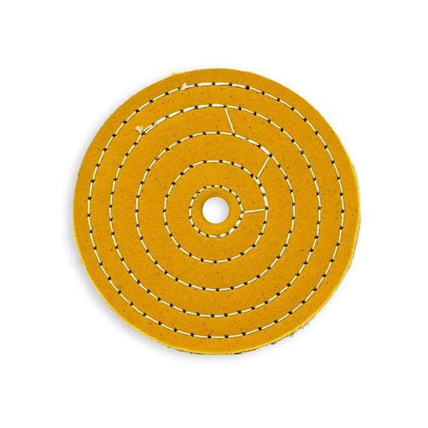 Zephyr Yellow Treated Muslin 40ply 86/80 Light Medium Cut Buffing Wheel Circle Flat