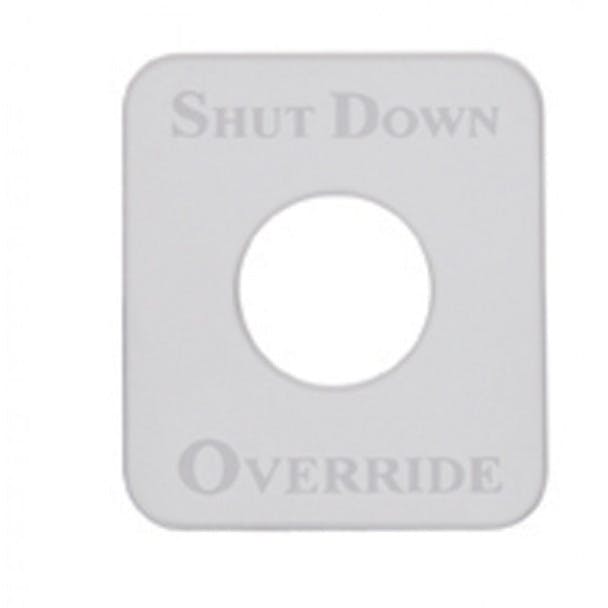 Kenworth Stainless Steel Shutdown Override Switch Plate