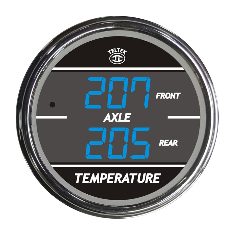 Truck Dual Display Front & Rear Axle Temperature TelTek Gauge Raney's