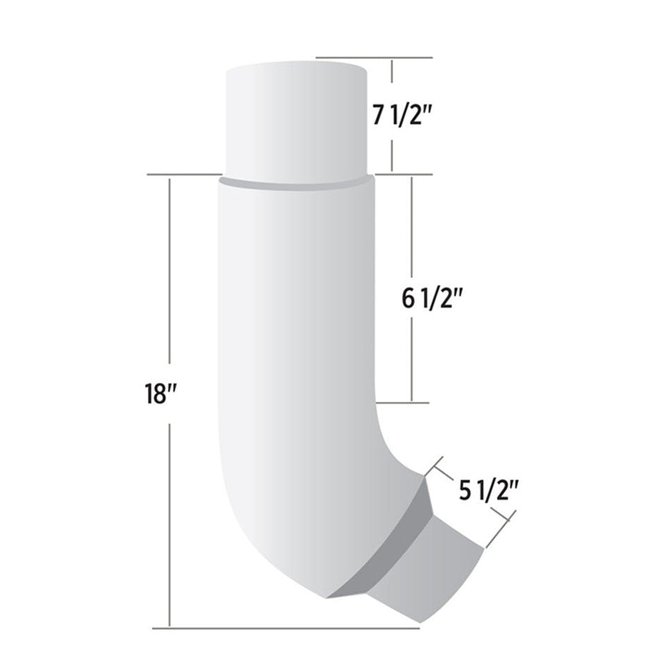Peterbilt 379 Lincoln Chrome Exhaust Elbow 8" Reduced to 5" Raney's