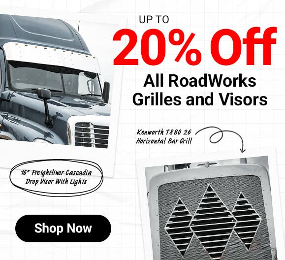 Up To 20% Off All Roadworks Grilles and Visors