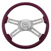 Classic Purple 18" Steering Wheel With Chrome Bezel
