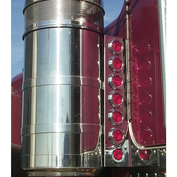 Peterbilt 359 15" Vortex Rear Breather Light Bar With 2" Round LEDs