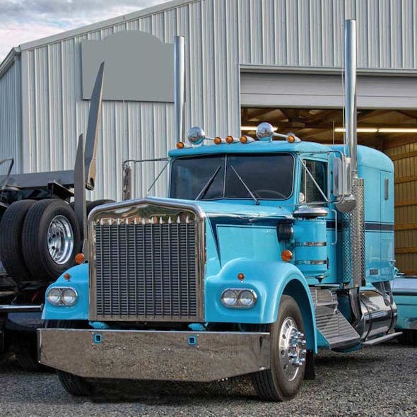 Kenworth W900A Chrome Bumper 15" Tapered Style On Truck