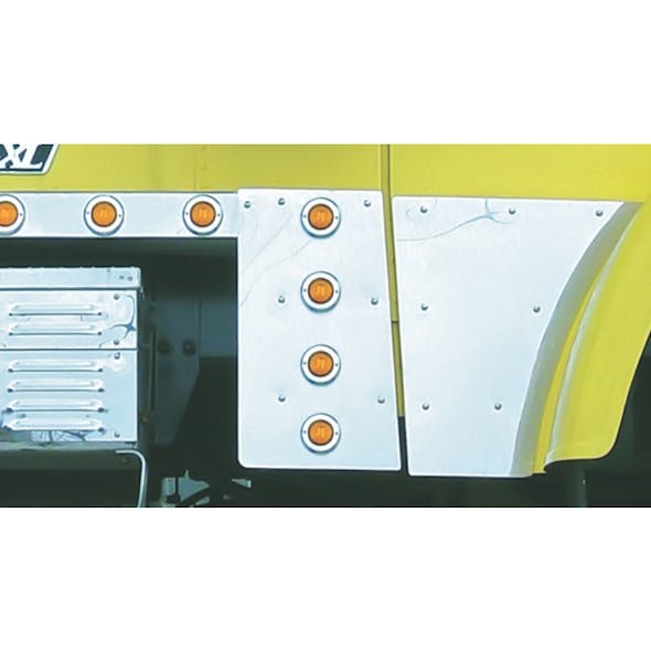 Freightliner Classic Cowl Extensions With Flat LED Lights & Bezels