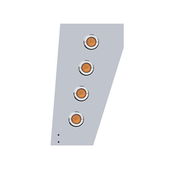 Peterbilt 359 Cowl Extensions With 2" Beehive Lights & Chrome Bezels