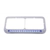 14 LED Rectangular Dual Headlight Bezel - Blue w/o Visor